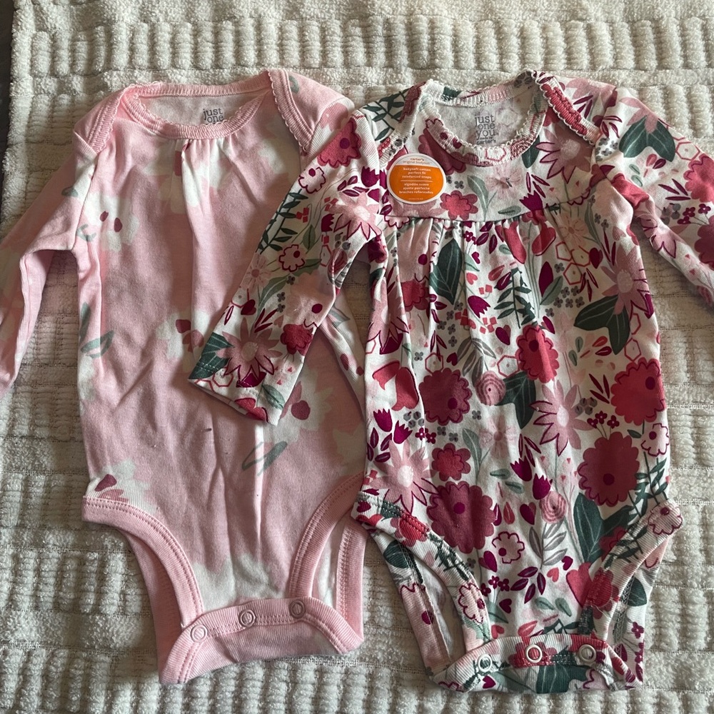 Carter's Pink Floral Bodysuits Soft and Comfortable